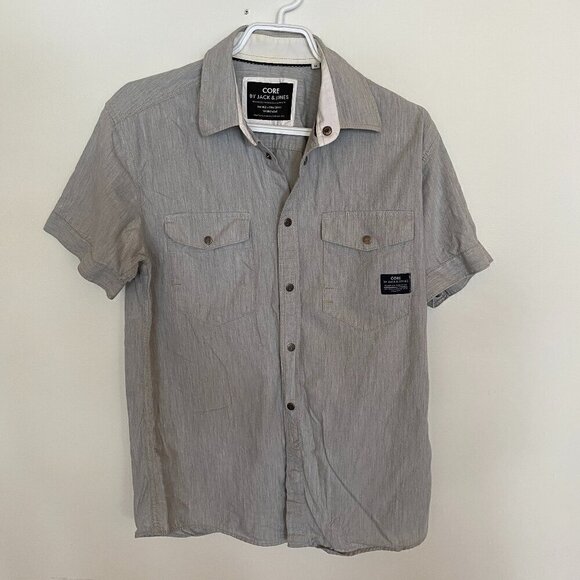 Men's Core by Jack Jones Button Down Short Sleeve Shirt - Picture 1 of 7